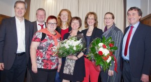 (v.r.n.l.) Dr. Theophil Gallo, Anke Rehlinger, Margriet Zieder-Ripplinger, Sabine Theobald, Petra Berg, Elke Ferner, Ulrich Commerçon, Jo Leinen