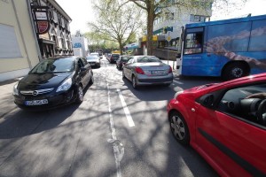 Das Verkehrschaos beim Stadtlauf (Foto: Wolfgang Philipp)