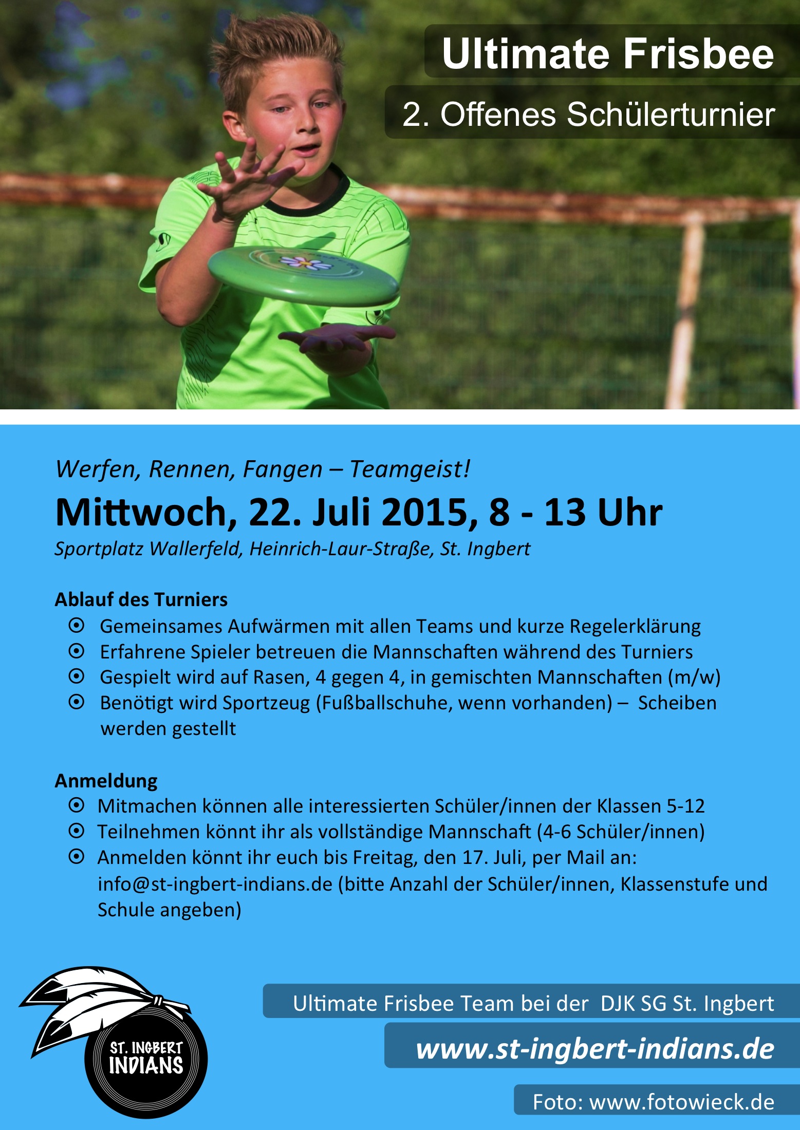 Zweites Offenes Schülerturnier im Ultimate Frisbee