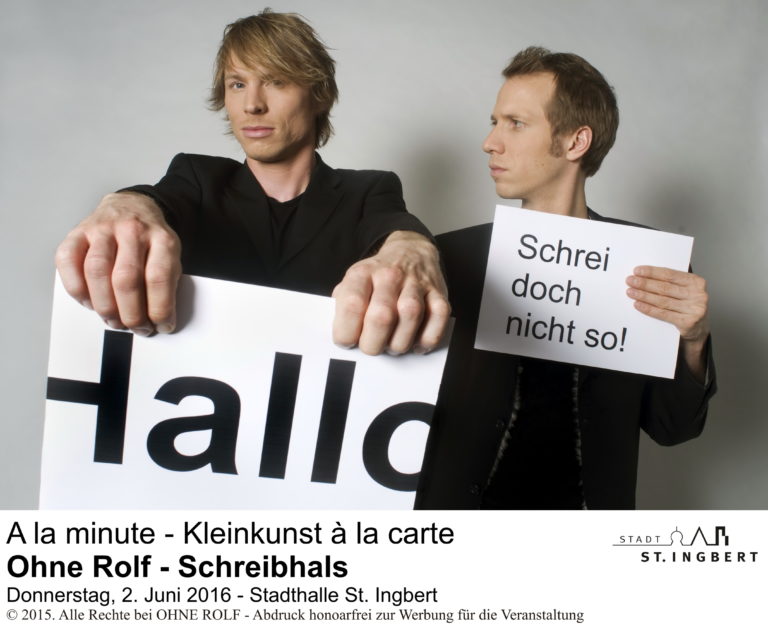 Kabarett-Duo “Ohne Rolf” in der Stadthalle