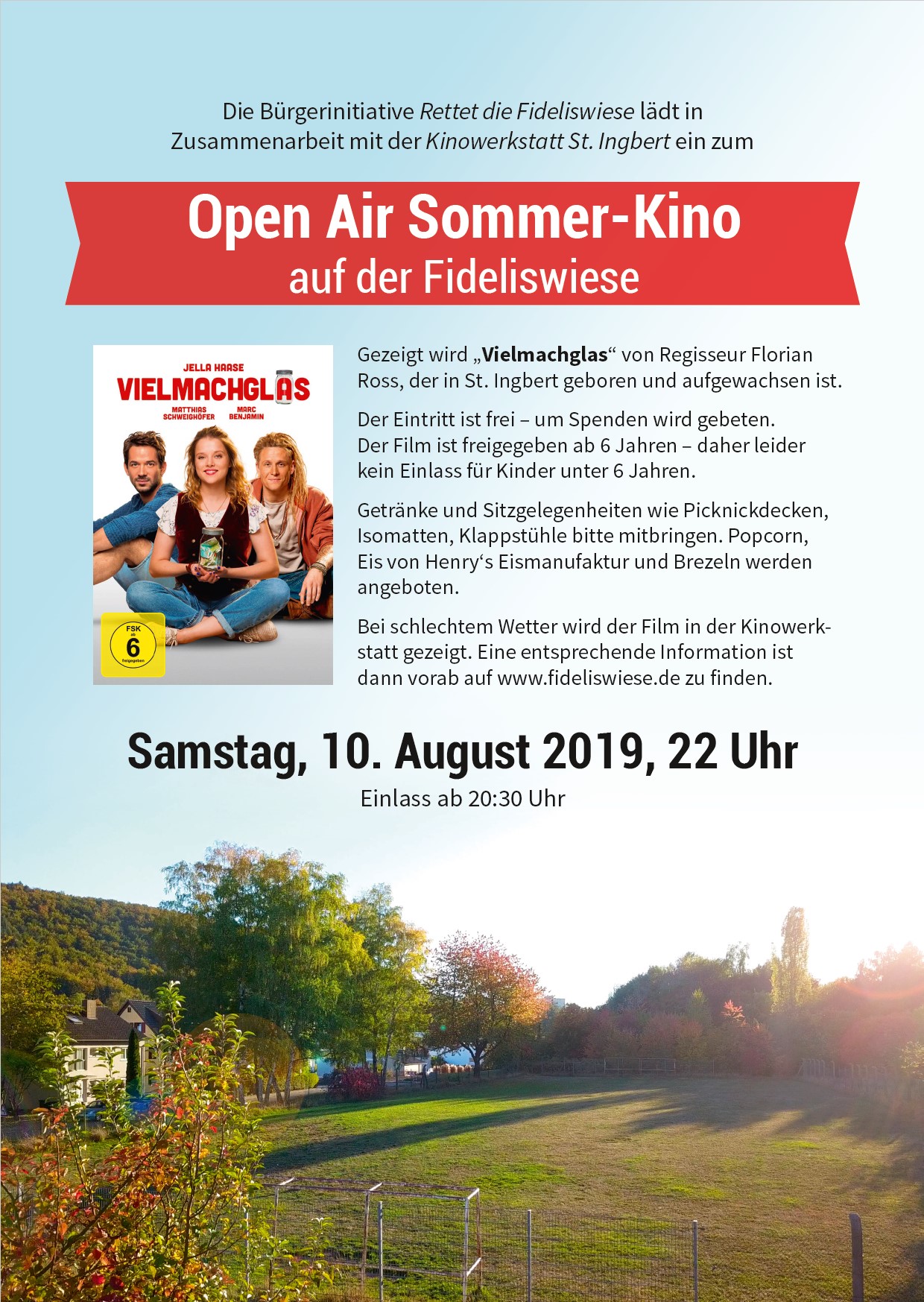 Open Air Sommer-Kino auf der Fideliswiese