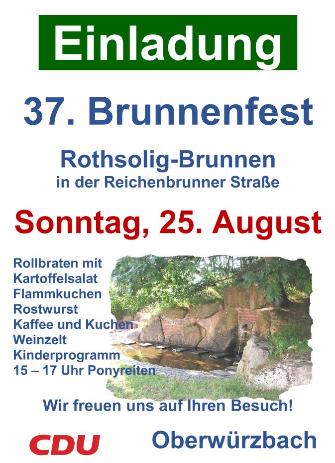 Brunnenfest der CDU Oberwürzbach