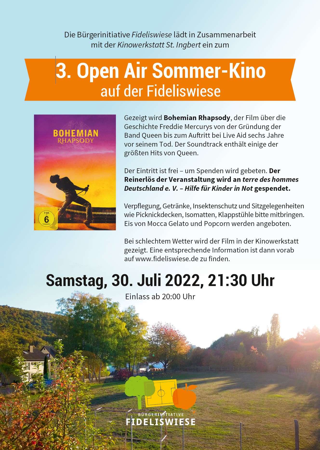 Open Air Sommer-Kino auf der Fideliswiese