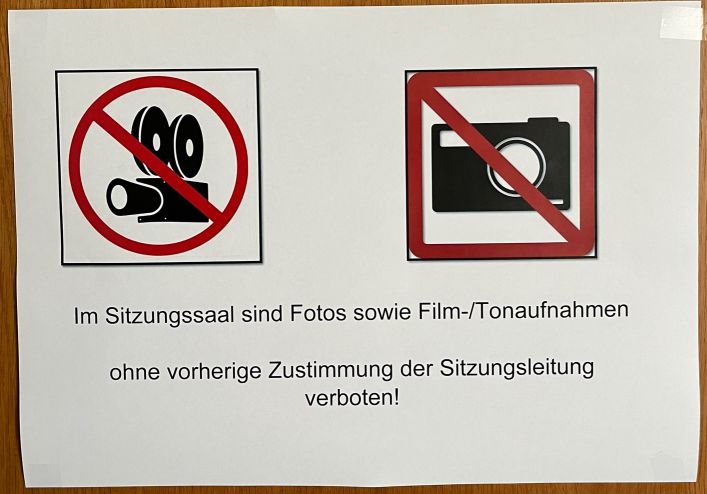 Aufzeichnungsverbot in öffentlichen Sitzungen