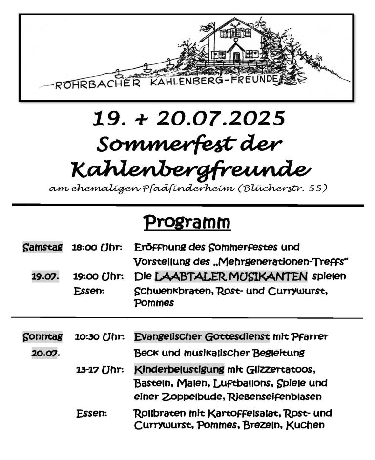 Sommerfest bei den Rohrbacher Kahlenbergfreunden