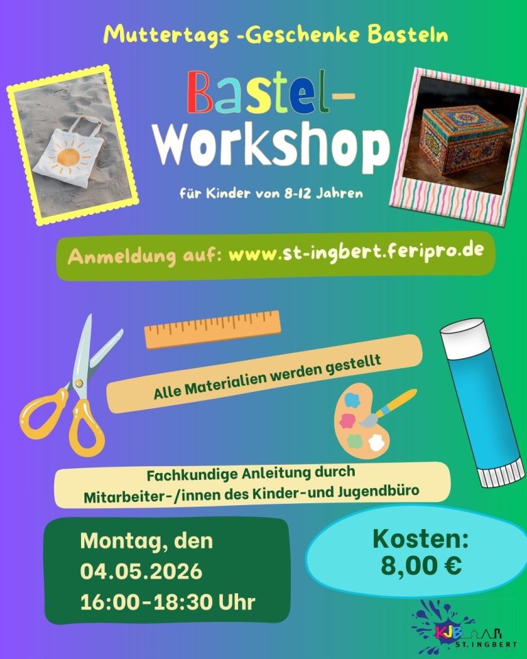 Einladung zum Muttertagsbasteln für Kinder in St. Ingbert am 4. Mai