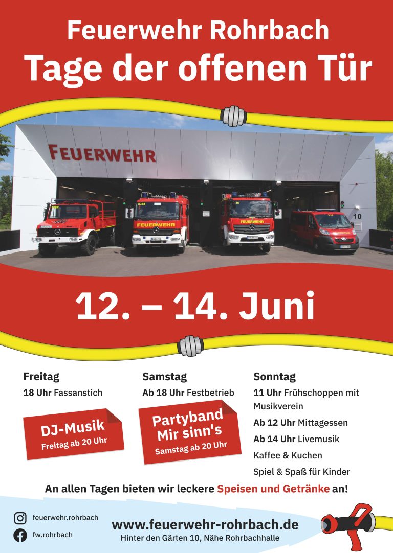 Tage der offenen Tür bei der Freiwilligen Feuerwehr in Rohrbach