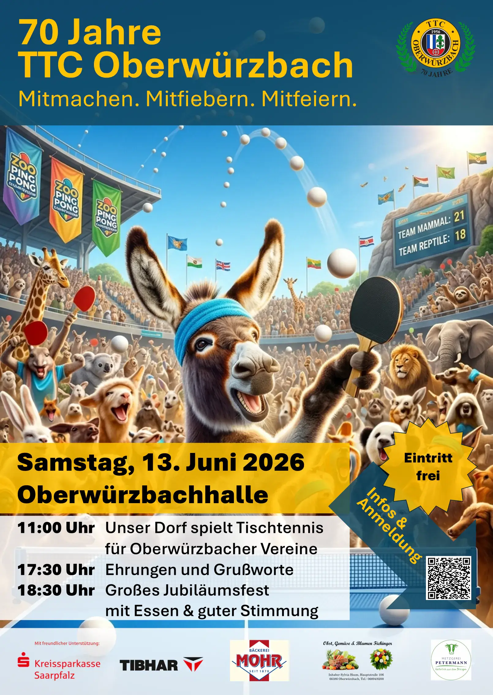 Jubiläumsfest 70 Jahre TTC Oberwürzbach
